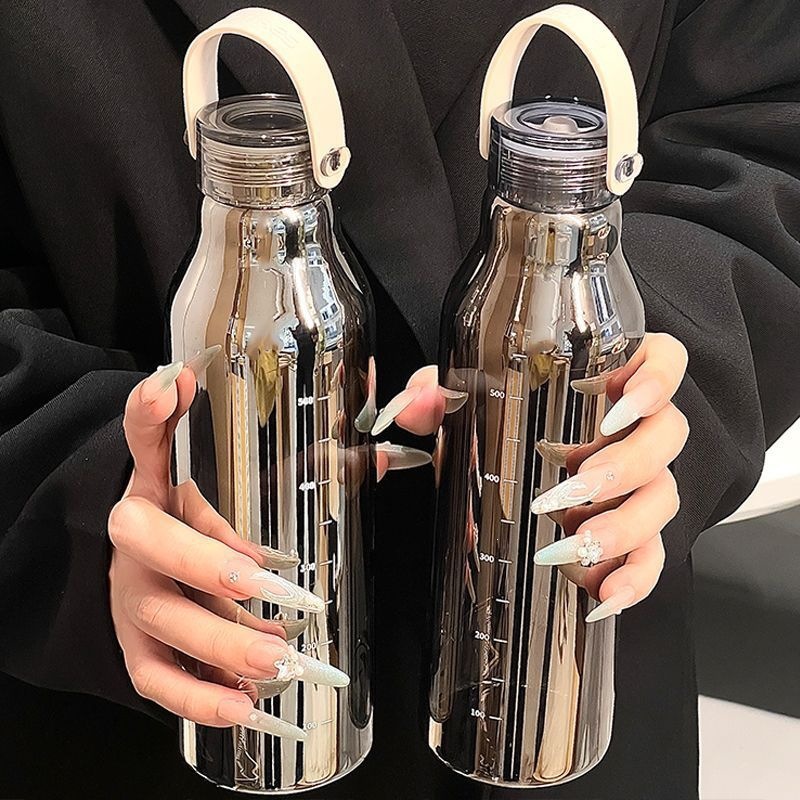 ขวดน้ำแก้วหนา 600 มล. พร้อมหลอ - Outdoor Sport Glass Water Bottle บทวิจารณ์และราคา