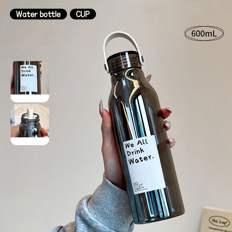 ขวดน้ำแก้วหนา 600 มล. พร้อมหลอ - Outdoor Sport Glass Water Bottle บทวิจารณ์และราคา
